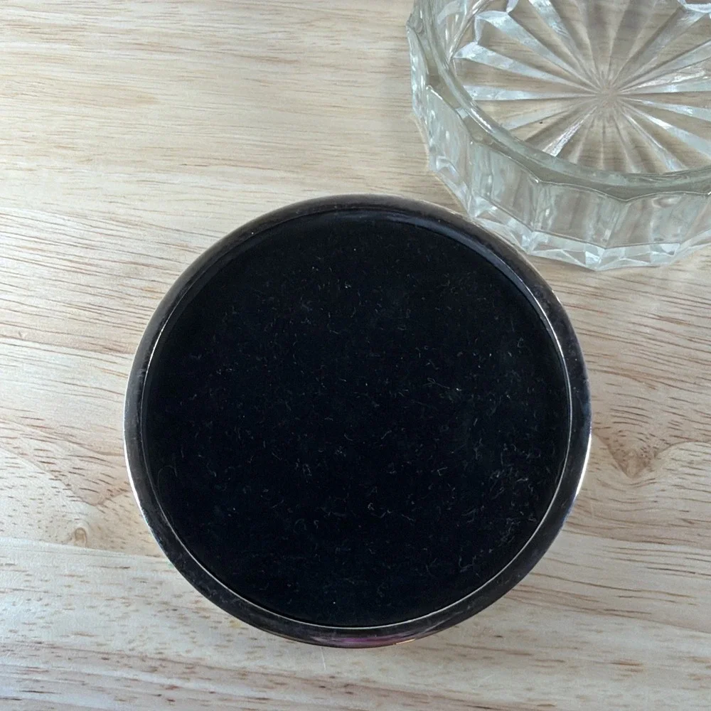 Vintage Godinger Glass Trinket Box with Silver Plated Lid Vanity Powder Jar